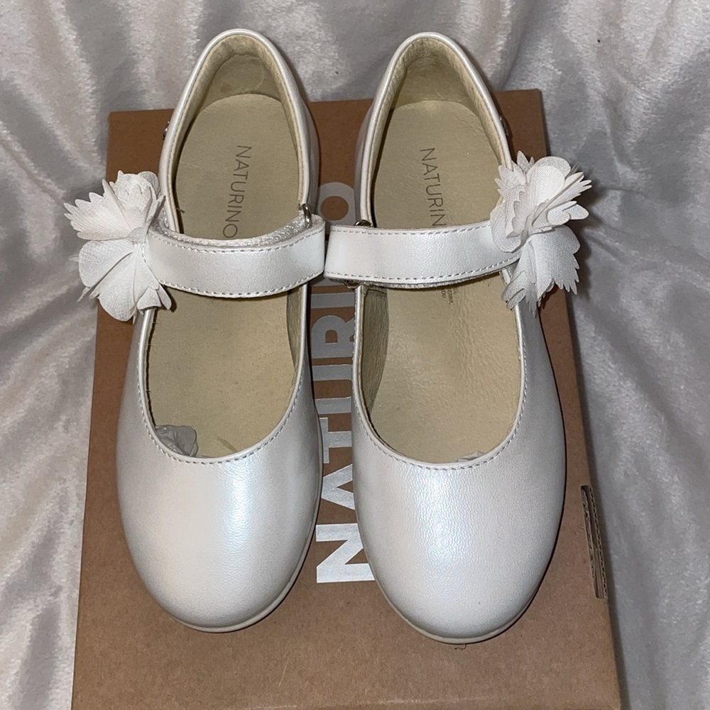 NWT NATURINO MAIDROS Leather ballerinas with applied bow in White - Picture 9 of 15